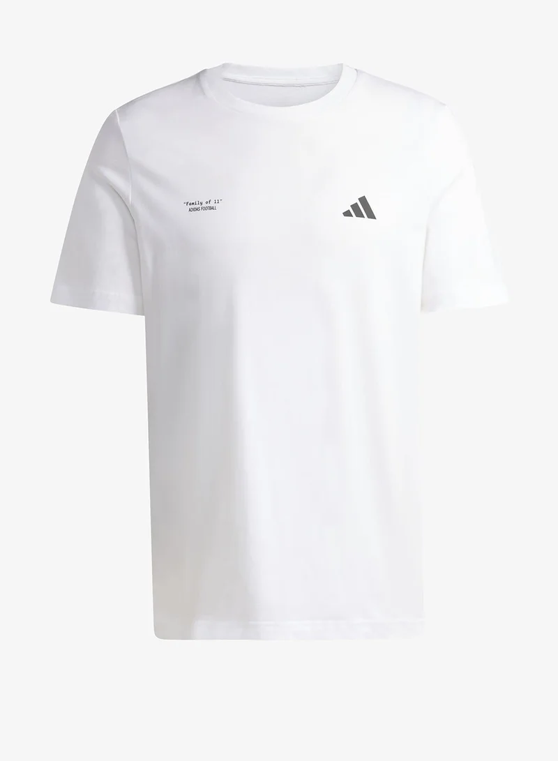 Adidas WHITE Football Slogan Graphic T-Shirt for Men | Best Price UAE