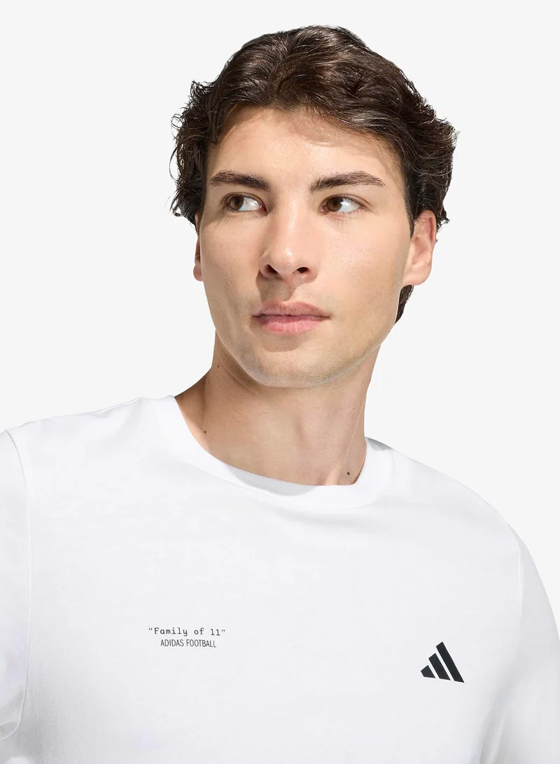 Adidas WHITE Football Slogan Graphic T-Shirt for Men | Best Price UAE