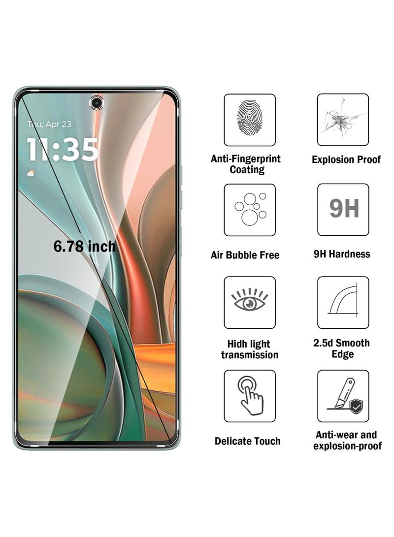 2 In 1Tempered Glass and Camera Lens Protector for Motorola G75 5G, HD Clear 9H Hardness [Case Friendly] Film Bubble Free - Image 2