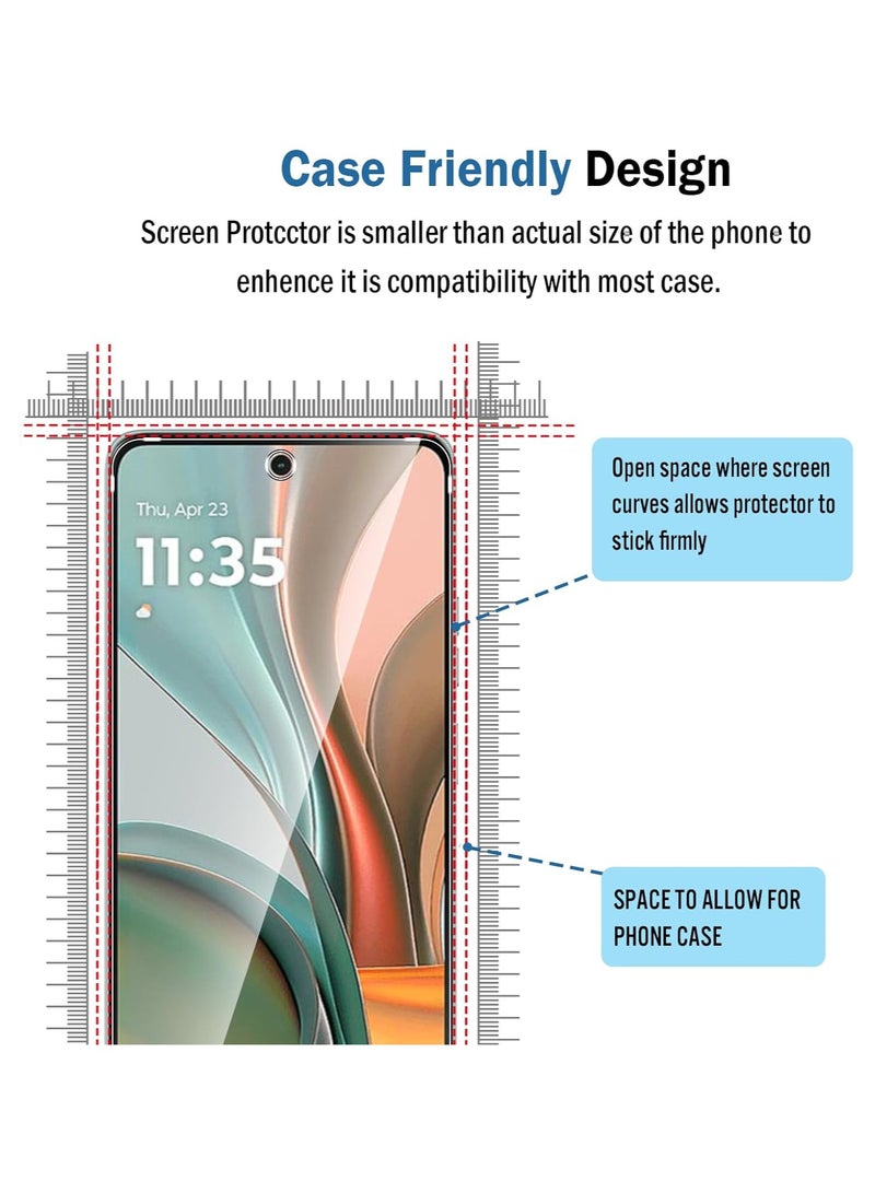 2 In 1Tempered Glass and Camera Lens Protector for Motorola G75 5G, HD Clear 9H Hardness [Case Friendly] Film Bubble Free - Image 3