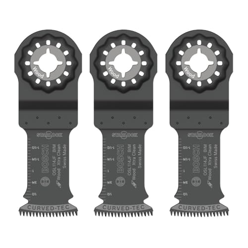 BOSCH 1-1/4 in. OSL114JF-3 Starlock Oscillating Multi-Tool Bi-Metal Blade 3-Pack - Professional Swiss-Made Precision, 3D Interface Design, Universal Tool Compatibility for Clean Cuts in Hard Wood - Image 4