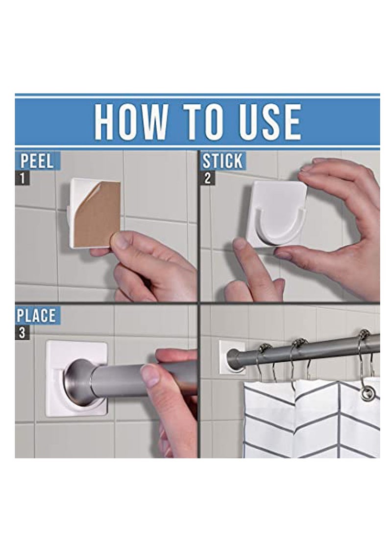 2 Pack Tension Holder Rod Mount Retainer for Wall No Drilling - Image 2