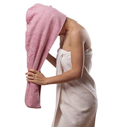Aspen5 Extra Large Waffle Cotton Hair Towel Wrap - 30 inches Long, 400 GSM, Ultra Absorbent, Quick Dry Hair Turban for Women, Ideal for Long and Curly Hair, Perfect for Plopping (Hippie Pink) - Image 1