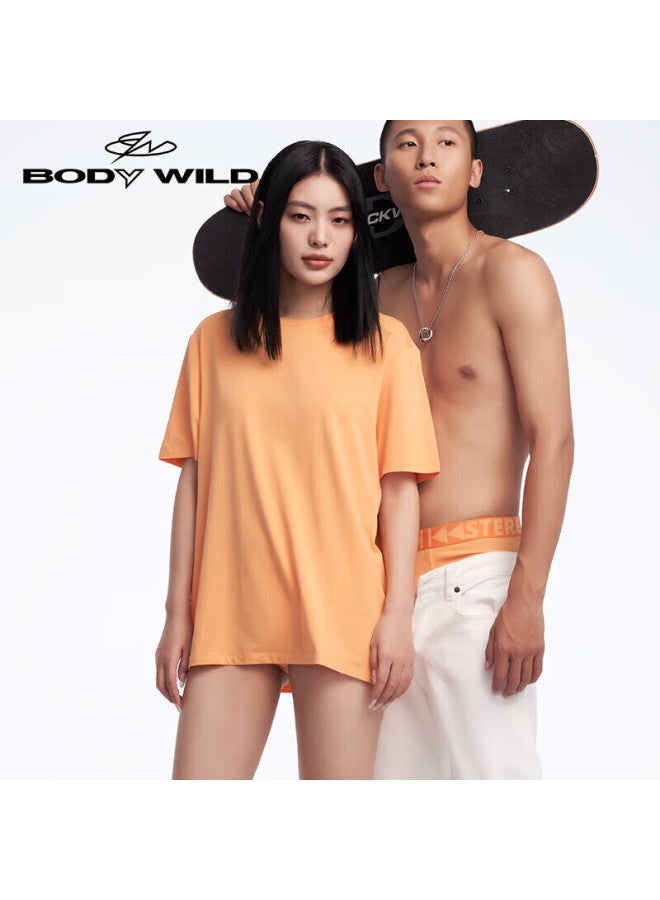 Bodywild Couple Matching Comfortable Base Layer Wearable Short-sleeve Fashion T-shirt Zbn12qu1 Black 170 - Image 2