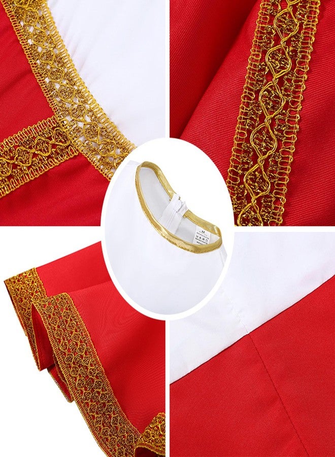 AwwwCos Halloween Party Dress Russian Traditional Costume Puff Sleeve Princess Dresses Headpiece - Image 4