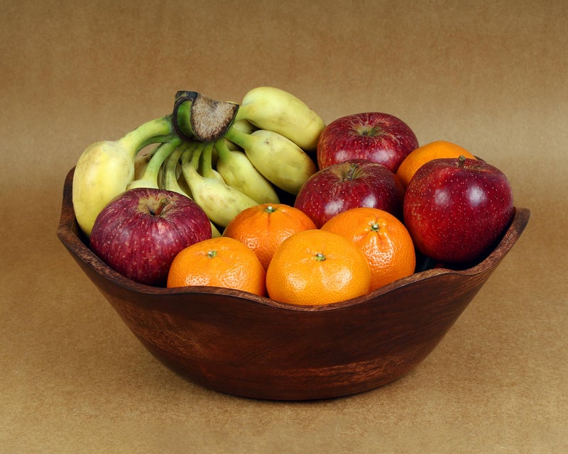 TrendBell Handmade Large Wooden Bowl Mango Wood Decorative Bowl for Veggies, Fruits Wooden Serving Scalloped Bowl Modern Rustic Home Decorations Home Party Wedding DÃ©cor 12 x 4.5 x 11 Inches - Image 5