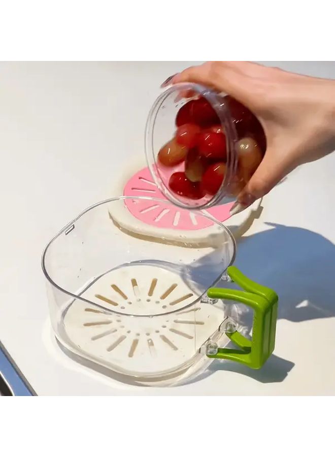 Strawberry Pink Fruit Drain Basket For Kitchen Sink Durable Plastic Food Safe Easy Clean - Image 5