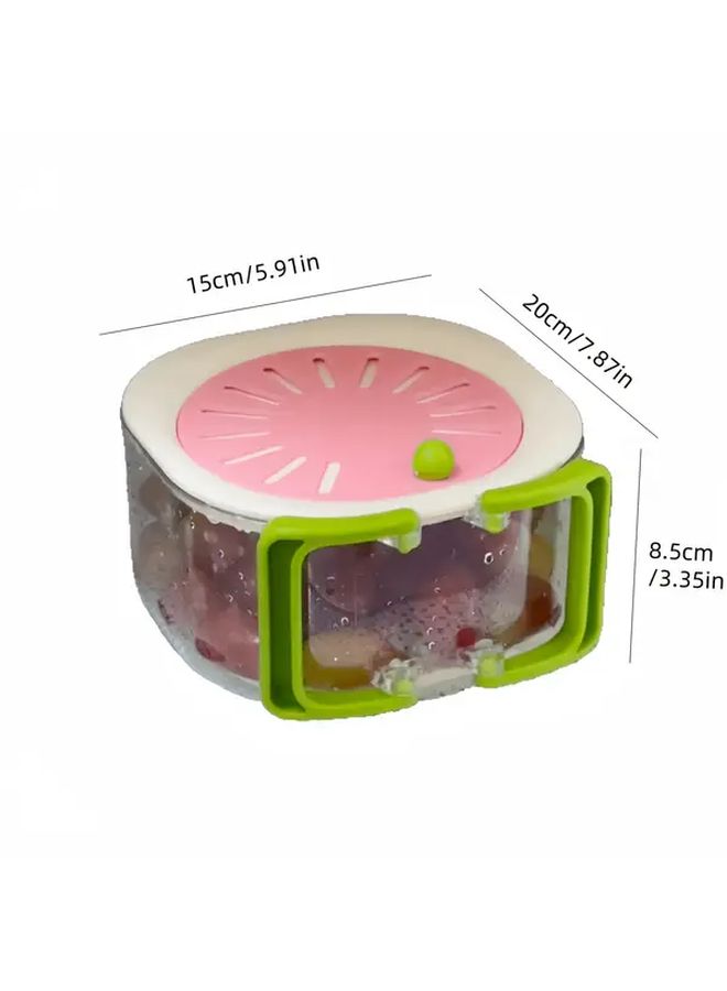 Strawberry Pink Fruit Drain Basket For Kitchen Sink Durable Plastic Food Safe Easy Clean - Image 3