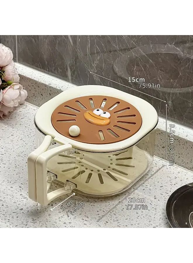 Strawberry Pink Fruit Drain Basket For Kitchen Sink Durable Plastic Food Safe Easy Clean - Image 4