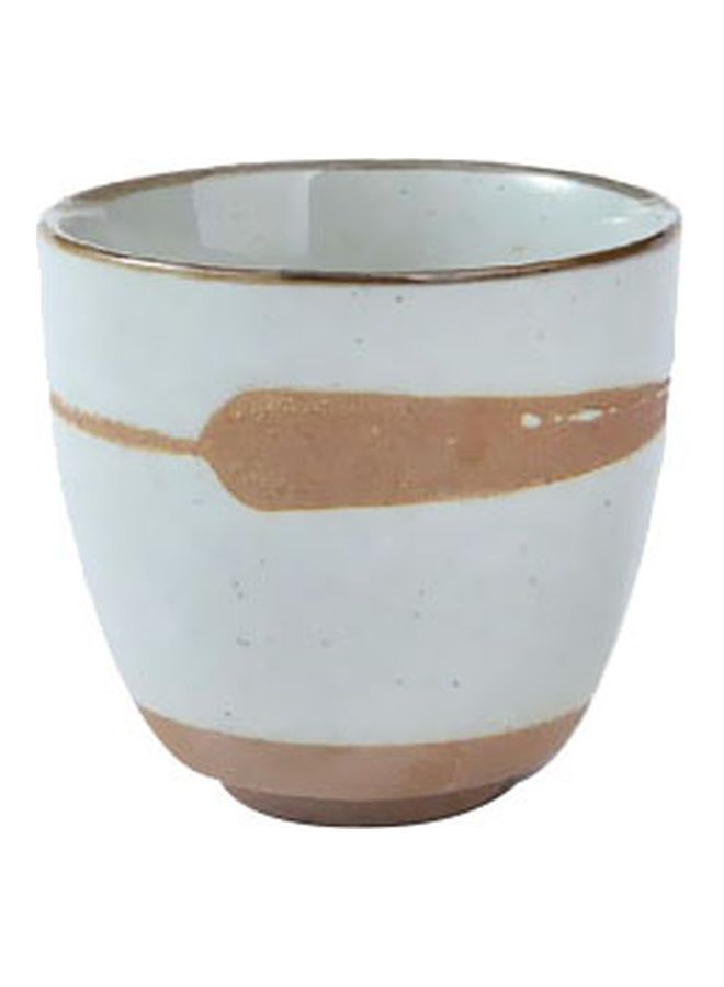 NIBEMINENT Handmade Stoneware Mug White/Beige 100ml