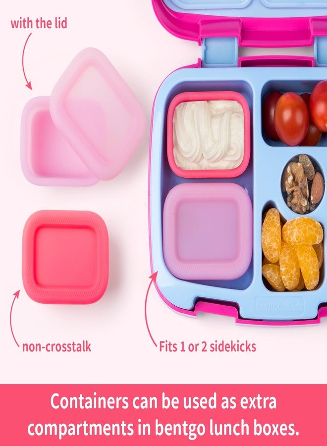 MICEBAY 2-Pack Leak-Proof Salad Dressing Container To Go, Food Grade Silicone Sauce Containers for Bentgo Lunch Box, Reusable Condiment Cups with Lids for Small Snacks - 2.6 oz (Fuchsia & Pink) - Image 4