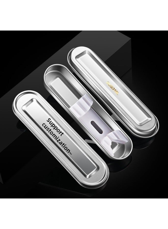 316 Stainless Steel Tableware Storage Box Empty Box One Person Special Student Portable Outdoor Children Chopsticks Spoon Box-Color:304 Portable Empty Box (with Card Slot Mesh Bag) - Image 1