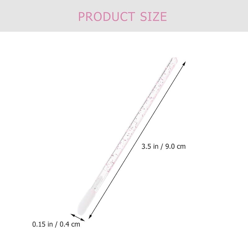 Disposable Lipstick Brushes 100pcs Crystal Handle Portable Lip Applicator for Makeup Use and Lip Balm Application Flocking Head Cosmetic Tool - Image 2