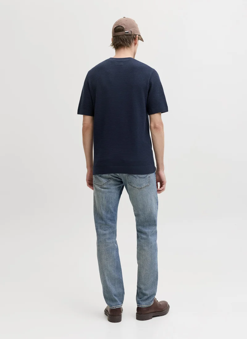 JACK & JONES  Knitted Crew Neck Short Sleeve Sweater for Men | Best Price UAE