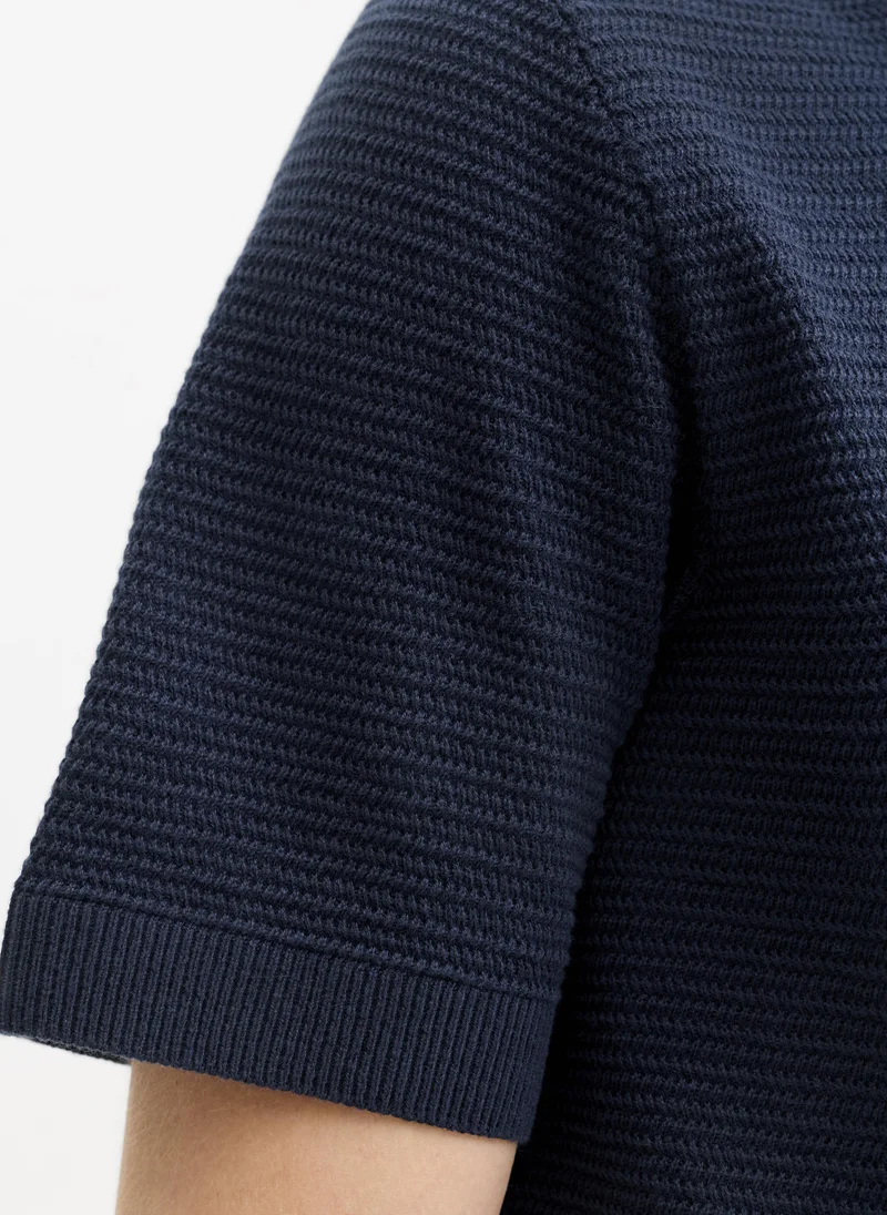JACK & JONES  Knitted Crew Neck Short Sleeve Sweater for Men | Best Price UAE