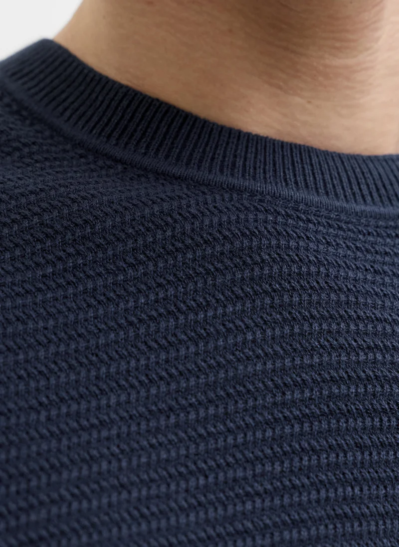 JACK & JONES  Knitted Crew Neck Short Sleeve Sweater for Men | Best Price UAE