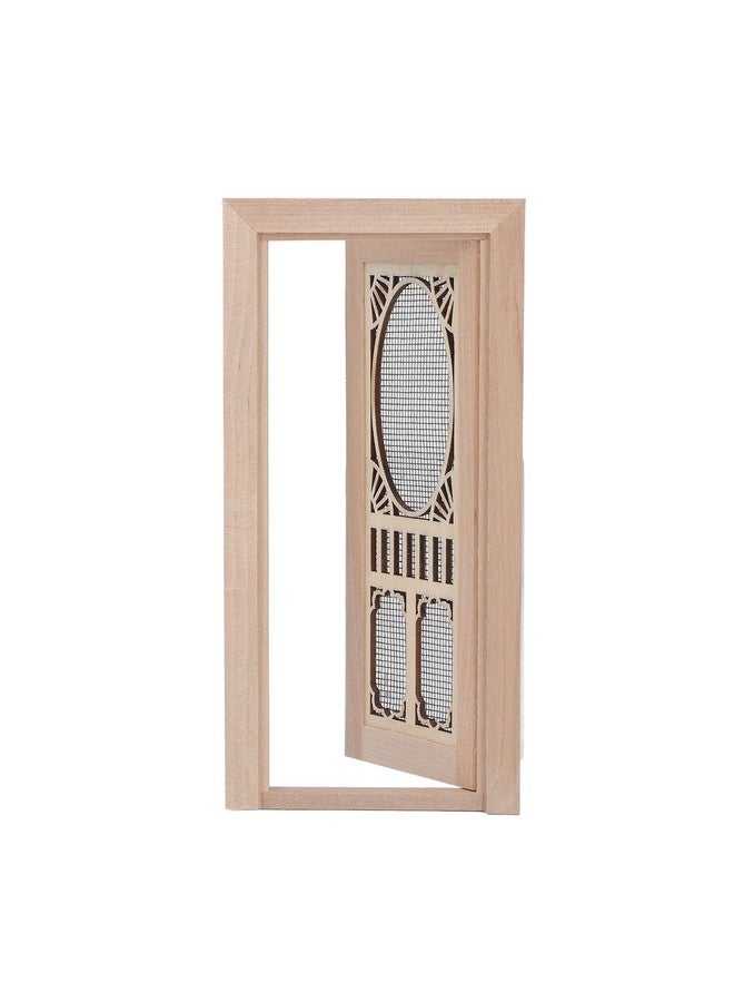 LBEC Doll House Screen Door Lightweight 1:12 Service Life Exquisite Details Birch Dollhouse Furniture For Home - Image 1
