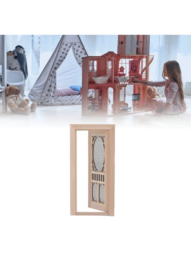 LBEC Doll House Screen Door Lightweight 1:12 Service Life Exquisite Details Birch Dollhouse Furniture For Home - Image 4
