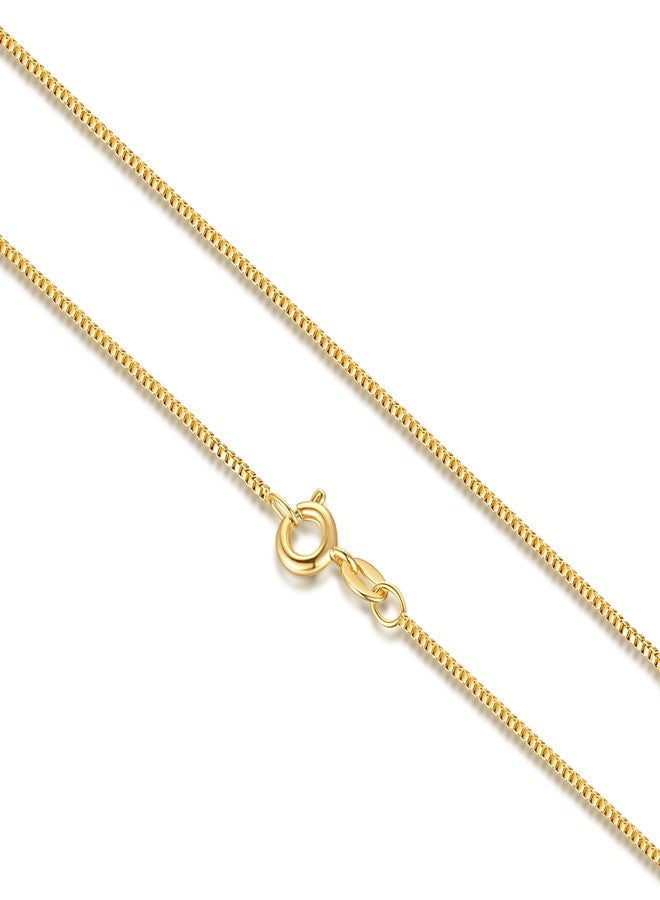 GYUYCW 14K Gold Necklaces for Women 1mm Thin Box Chain Necklace 18in - Image 1