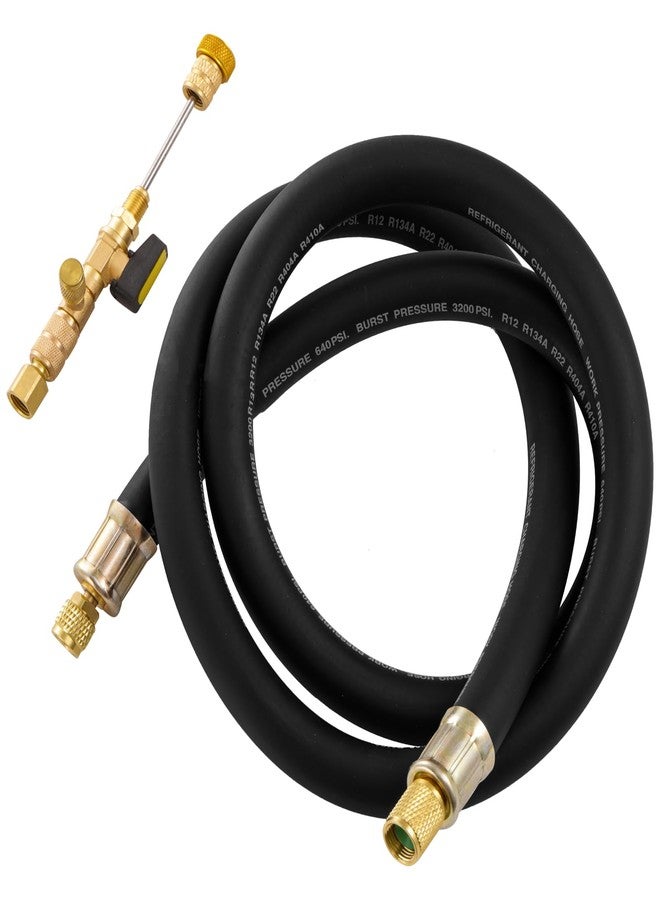 Tigbear 1/2" HVAC Vacuum Hose Evacuation Kit, 1/2'' ID Vacuum Refrigerant Charging Hose with Valve Core Removal Tool 1/4 and 5/16, High Flow HVAC Vacuum Pump Kit with 3/8 to 1/4 - Image 1