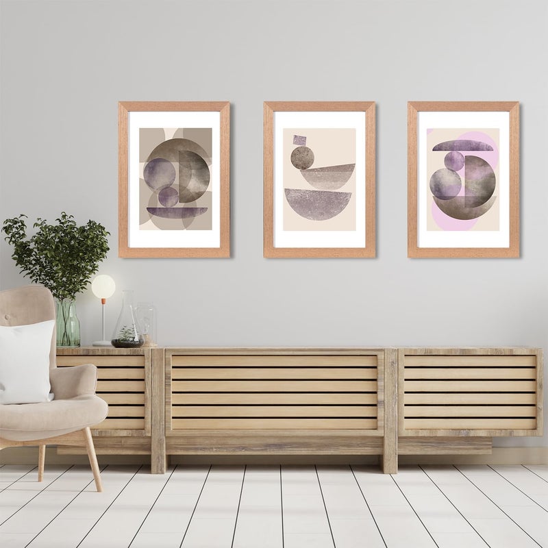 kennethan KAIWIN Picture Frame, 30 x 40 cm, Oak Wood Photo Frame, Set of 3, Wooden Frame with Mount for Hanging, Used for Living Room, Bedroom, Study, for Photos, Artworks and Posters - Image 3