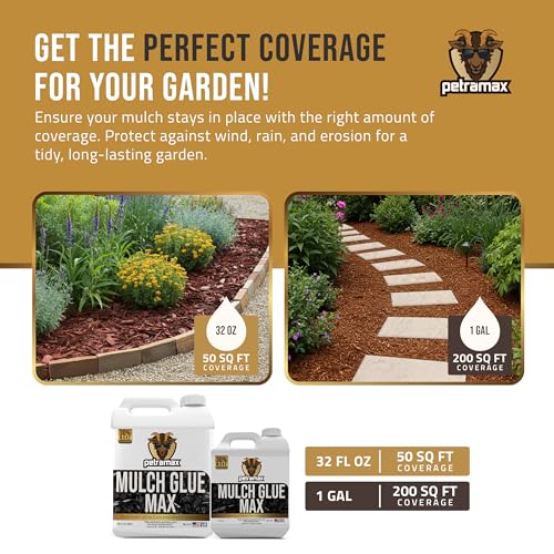 PetraMax Mulch Glue for Landscaping Rocks Max Concentrate, Weed Barrier - Non-Toxic Pea Gravel Binder, Mulch & Rock Glue for Landscaping, Landscape Rock & Gravel Stabilizer - Dries Clear (1 Gal) - Image 4