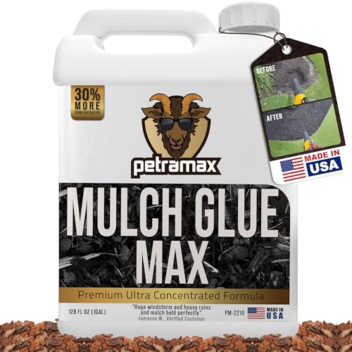 PetraMax Mulch Glue for Landscaping Rocks Max Concentrate, Weed Barrier - Non-Toxic Pea Gravel Binder, Mulch & Rock Glue for Landscaping, Landscape Rock & Gravel Stabilizer - Dries Clear (1 Gal) - Image 1