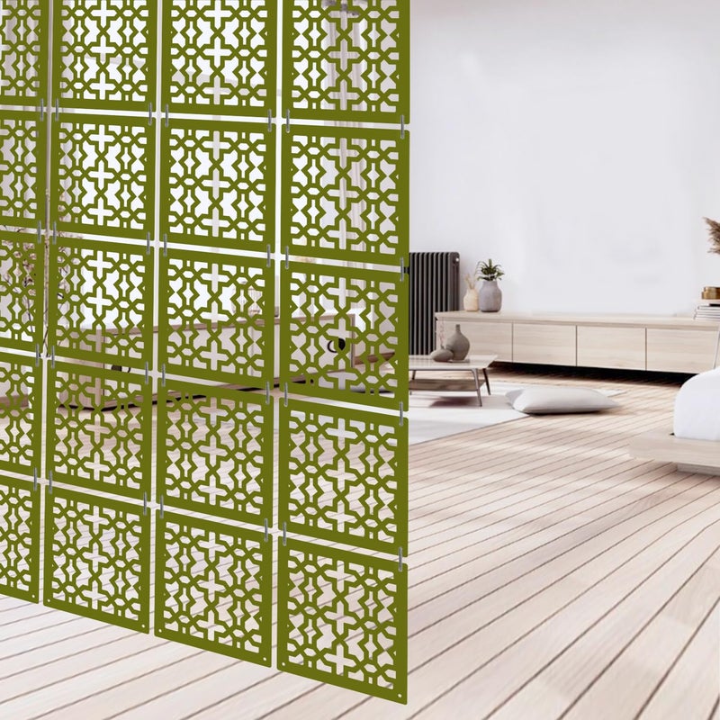 Olive Tree Olive Tree 12Pcs Hanging Room Divider Panel Modern Hanging Screen Partition for Home Decoration Living Room 115 x 115 12 PanelsOTD9093  - Image 2