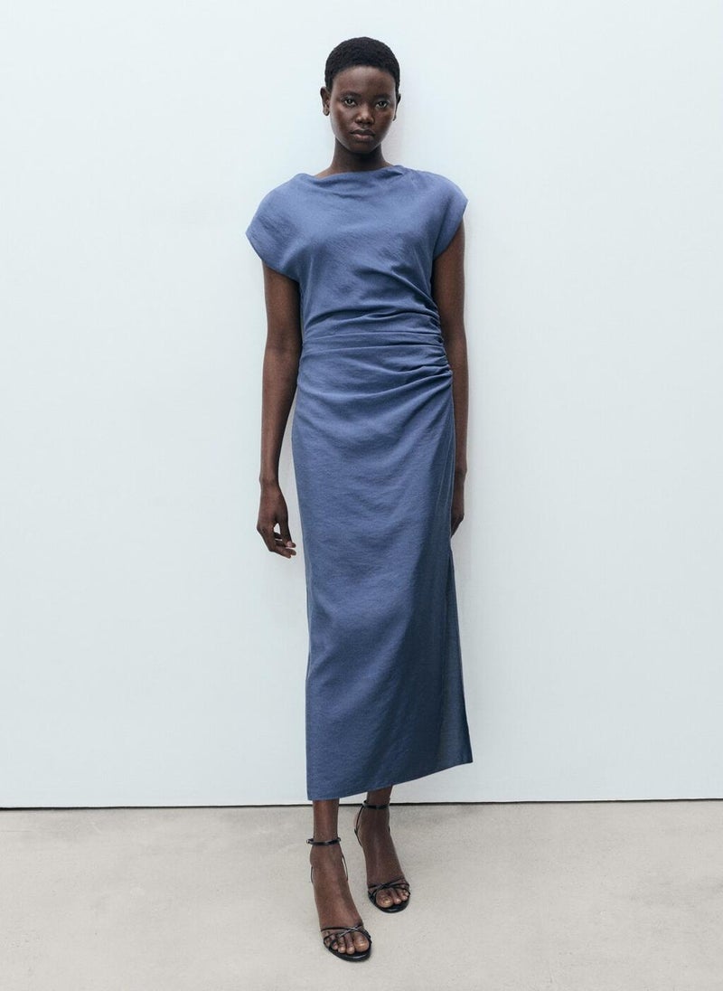MANGO Draped Straight Dress  - Image 1