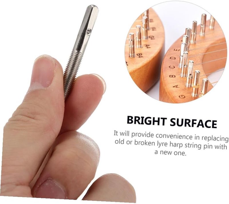 Toddmomy 16pcs Zither Tuning Nails for Lyre Stringed Instruments Fixing for Harpsichord Guzheng and Dulcimer Easy Installation Silver Finish - Image 3