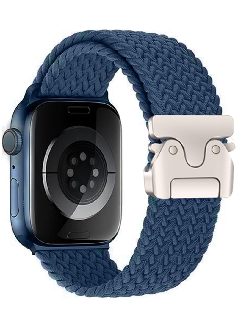 Generic - Braided Band Compatible with Apple Watch Ultra 1/2 49mm 46mm 45mm 44mm 42mm for Women Men Made of Breathable Polyester,Parachute Style Buckle Straps for iWatch SE Series 10 9 8 7 6 5 4 3 2 1 SE - Image 1