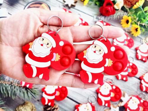 Roaqua 20 Packs Bulk Christmas Santa Claus Mini pop Fidget Gifts for School Holiday Kids Party Favors Supplies and Classroom Students Prizes - Image 5