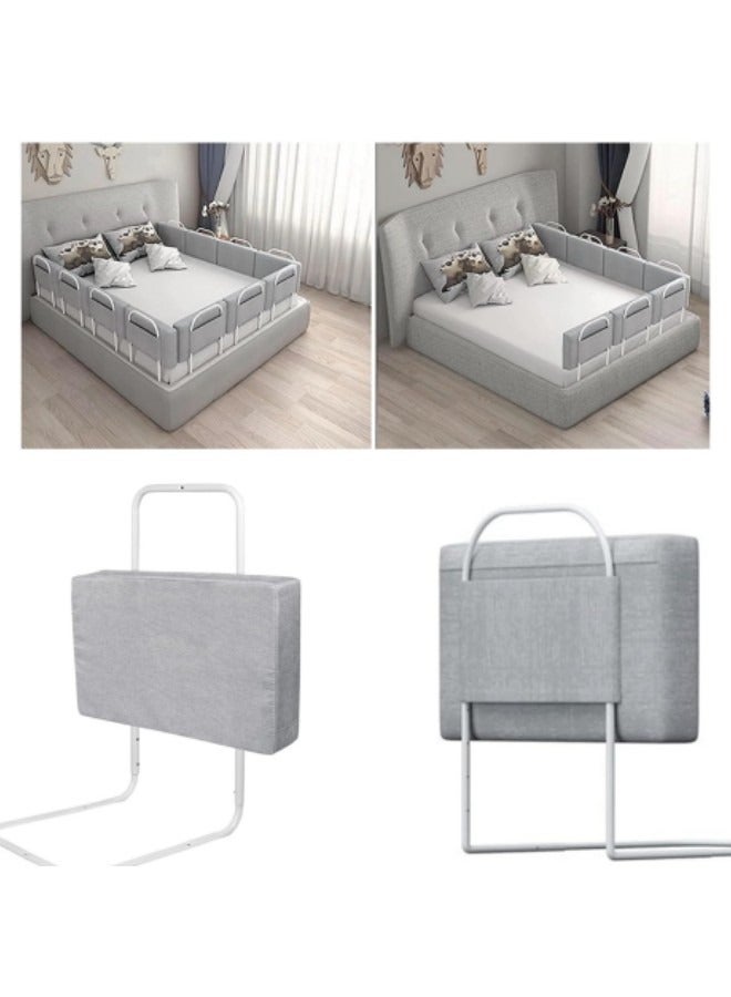 1-Piece Bed Guard Rail Bed Safety Barrier Protection Bed Guard Rail for Cribs,Height Adjustable Bed Rail Guard 60x28cm Grey - Image 1