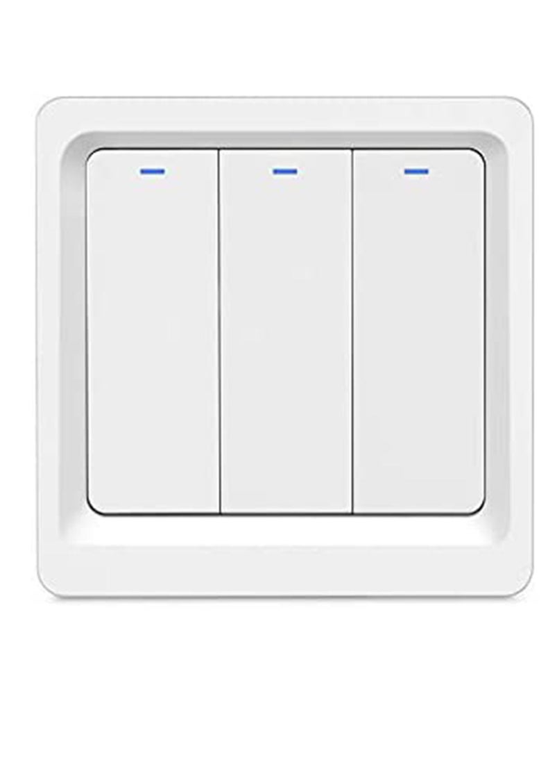 Hands-Free Voice Control, High Security, WiFi Smart Light Switch Push Button Smart Life/Tuya ZigBee APP Remote Control Works with Alexa Google Home for Voice Control No need Neutral