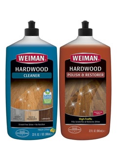Weiman Hardwood Floor Cleaner & Polish Restorer Combo - 2 Pack - High-Traffic Hardwood Floor, Natural Shine, Removes Scratches, Leaves Protective Layer  - Image 1