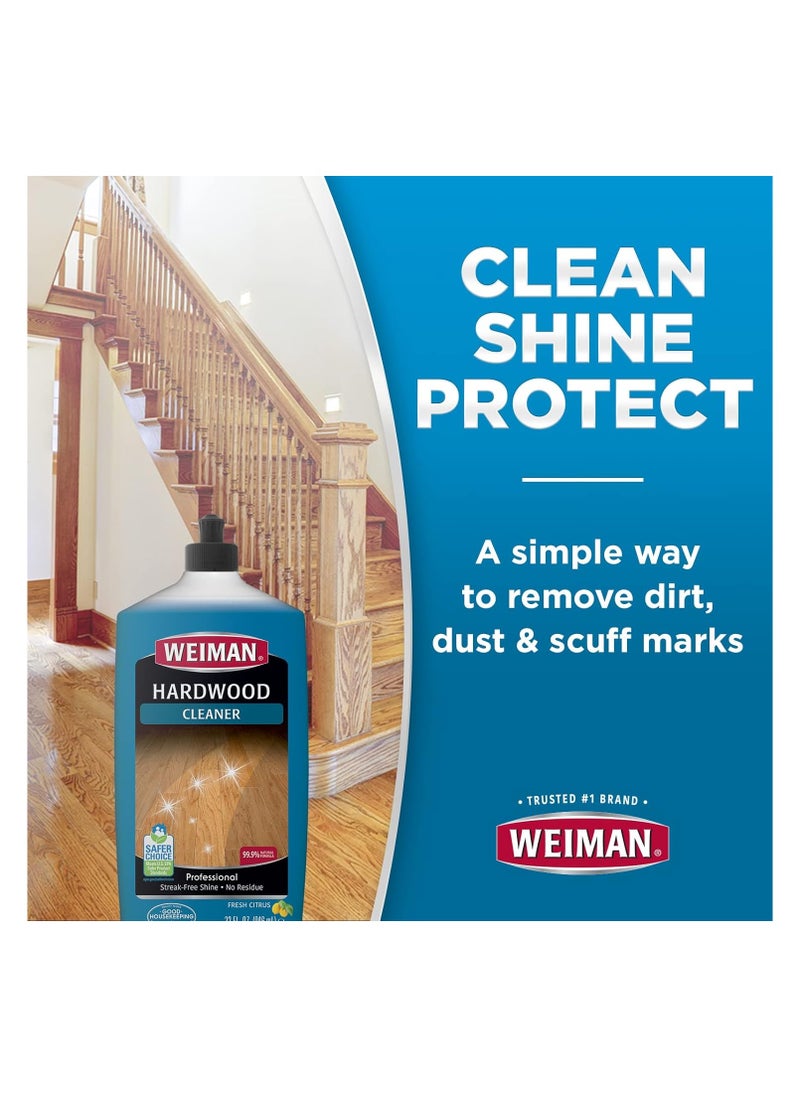 Weiman Hardwood Floor Cleaner & Polish Restorer Combo - 2 Pack - High-Traffic Hardwood Floor, Natural Shine, Removes Scratches, Leaves Protective Layer  - Image 3