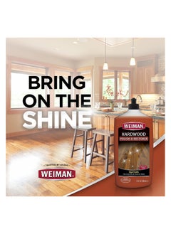 Weiman Hardwood Floor Cleaner & Polish Restorer Combo - 2 Pack - High-Traffic Hardwood Floor, Natural Shine, Removes Scratches, Leaves Protective Layer  - Image 2