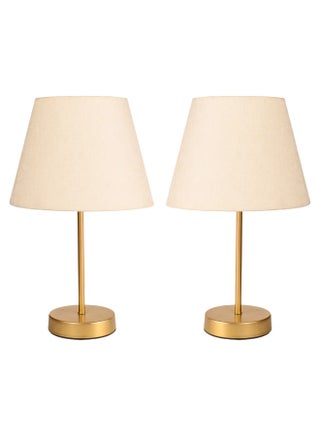 2 Pcs Lampshades Of A Distinctive And Elegant Shape With A Unique Fabric Shade And Golden Metal - Modern Table Lamp for Bedroom & Living Room - | Color: Gold × Beige | Size: 45x25x25 cm - pzsku/Z7EE30D0FB8E7DC4E9B22Z/45/1746703773/b5314d71-722e-4731-b3fc-3d2d16858193