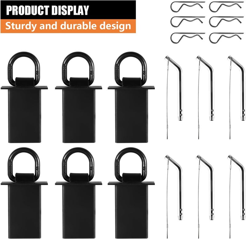 SALUINOKI Heavy Duty Stake Pocket D Ring for Trailer - 6 Pack with Anti-loss Cord - Image 3