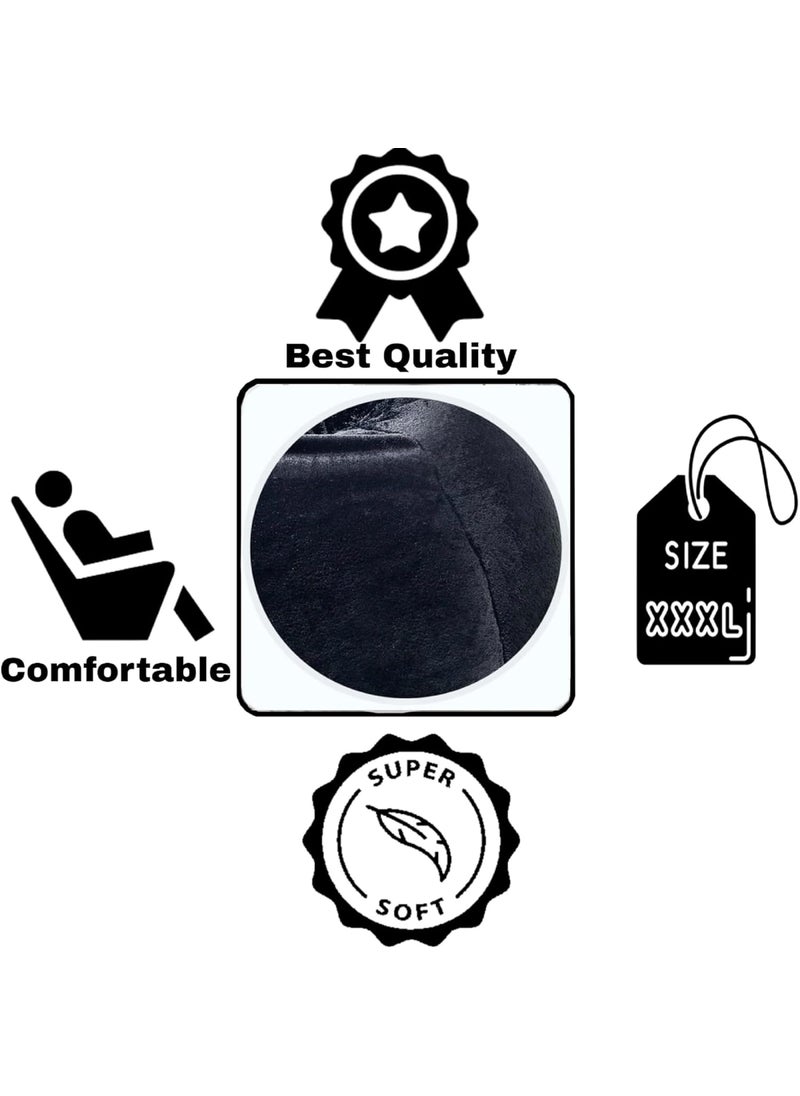 Bhailu Art Bean Bag with Beans Filled Bean Bag with Beans Filled XXXL Pure Classic Black Fur Bean Bag with Thermocol BeadsBeans XL  - Image 5