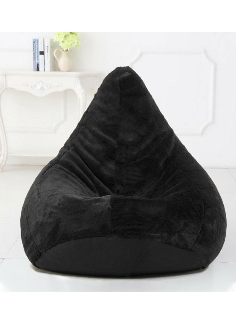 Bhailu Art Bean Bag with Beans Filled Bean Bag with Beans Filled XXXL Pure Classic Black Fur Bean Bag with Thermocol BeadsBeans XL  - Image 2