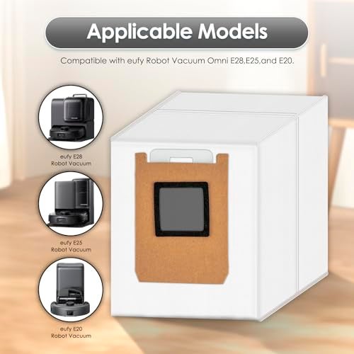 BRUVISH (15 Pack) E28 E25 Replacement Dust Bags Compatible with Eufy Omni E28, E25 Robot Vacuum Cleaner, Vacuum Bags, Canister Bag, Vacuum Replacement Dust Bag, Disposable Bags - Image 5