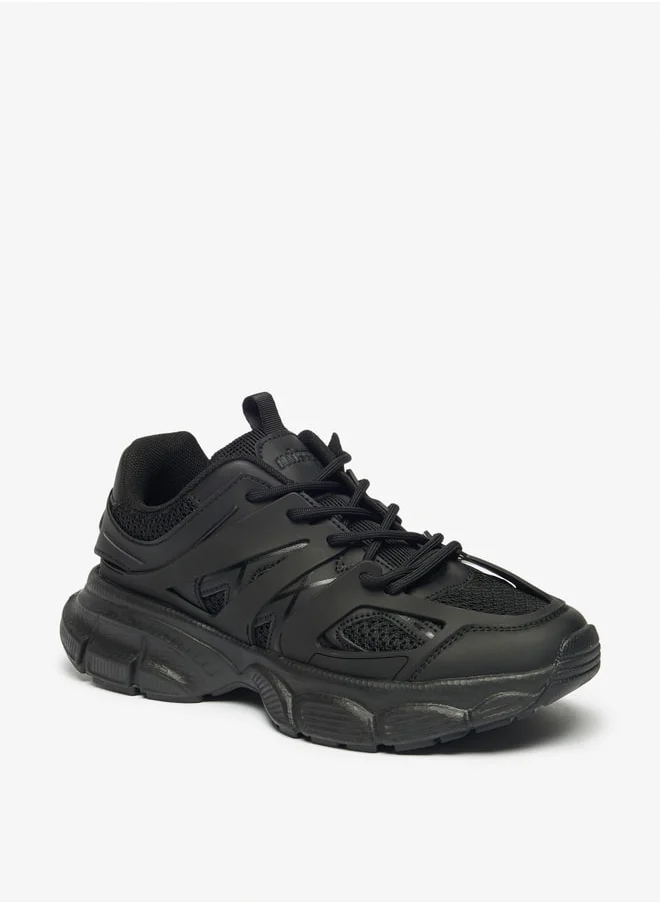 MISSY Women's Panelled Lace-Up Sneakers with Pull Tabs