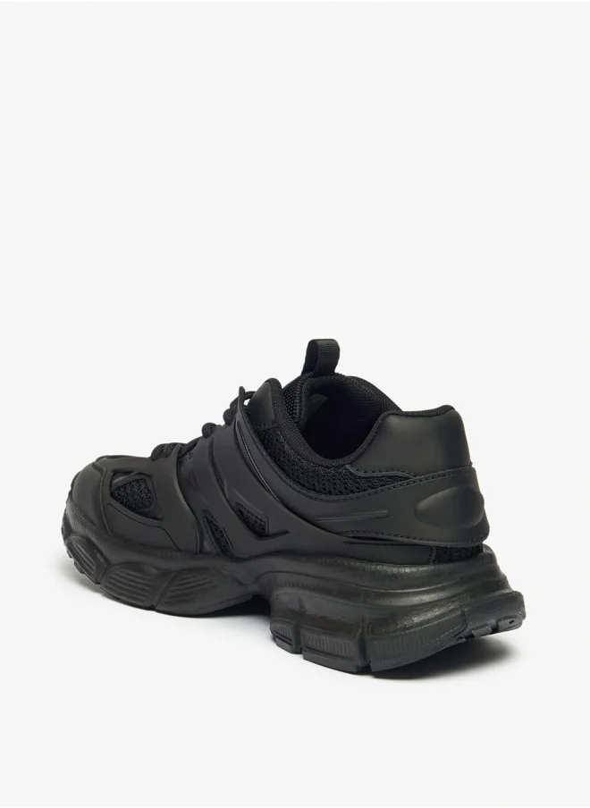 MISSY Women's Panelled Lace-Up Sneakers with Pull Tabs