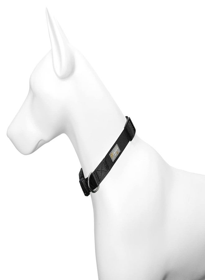 PENSEEPET Dog Collar Black Basic Adjustable Dog Collars with Breathable Quick Release Nylon Pet Collar for Puppy Small Medium Large Dogs Boy - Image 4