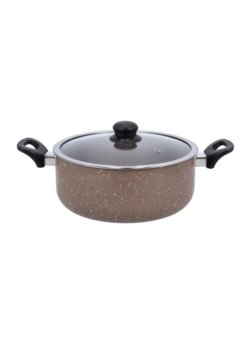 DELCASA Granite Coated Non stick Smart Cookware Set 9Pcs DC1577BGE 26cm Casserole + Lid 20cm Casserole + Lid, 26cm Frypan, 24cm Wok Pan,16cm Saucepan  - Image 5