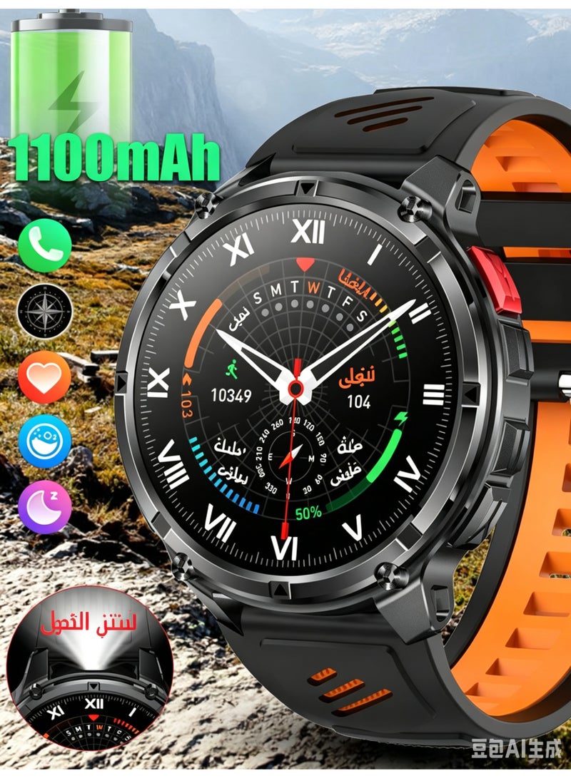 Smartwatch for Men with 1.7" AMOLED HD Touchscreen, IP68 Waterproof, Call Function, Fitness Tracker, Compass - Compatible with Android & iPhone - Image 1
