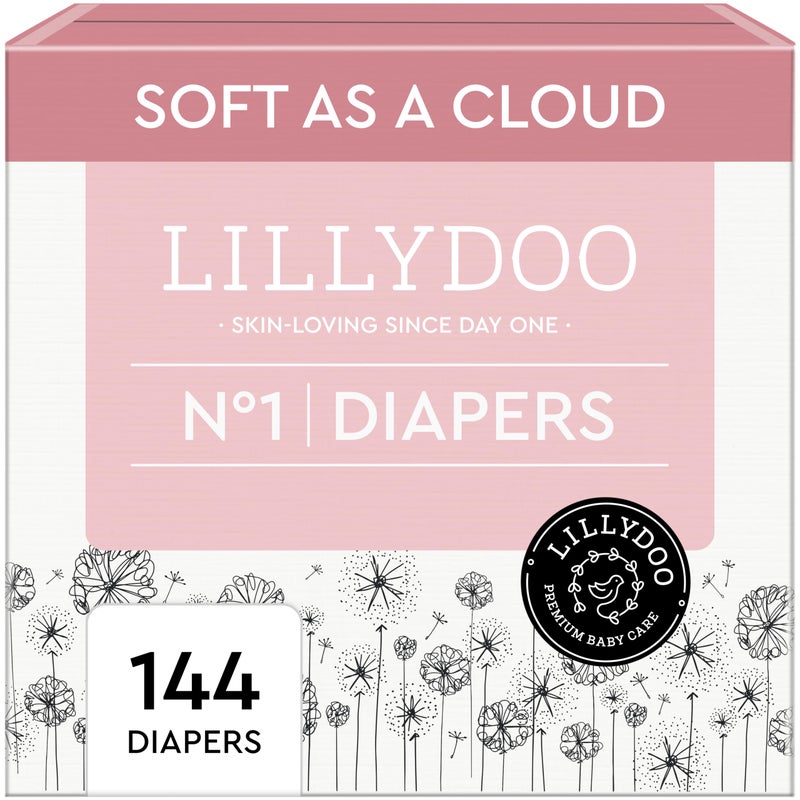 LILLYDOO Disposable Baby Diapers Size 1 4 lbs 144 Count Absorbent Leak Protection Ultra Soft Sensitive Skin Hypoallergenic FragranceFree Dermatologist Tested - Image 2