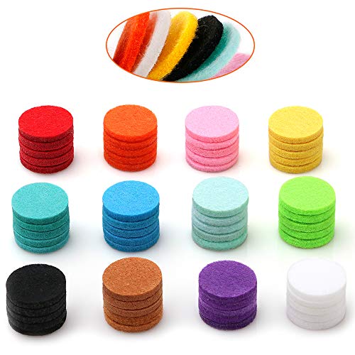 Maromalife 60 PCS Essential Oil Refill Pads, 0.67 Inch Felt Pads Aromatherapy Replacement Pads for Diffuser Necklace Diffuser Bracelet Car Diffuser Vent Clip Multi-Colored - Image 1