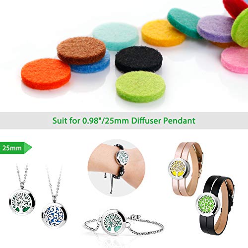 Maromalife 60 PCS Essential Oil Refill Pads, 0.67 Inch Felt Pads Aromatherapy Replacement Pads for Diffuser Necklace Diffuser Bracelet Car Diffuser Vent Clip Multi-Colored - Image 4